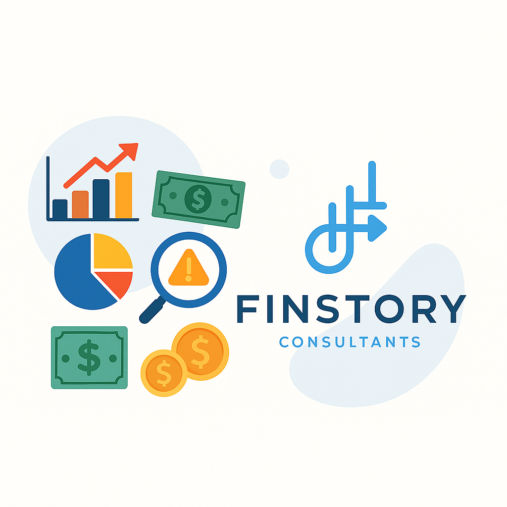 Home Finstory finance visuals and brand icons